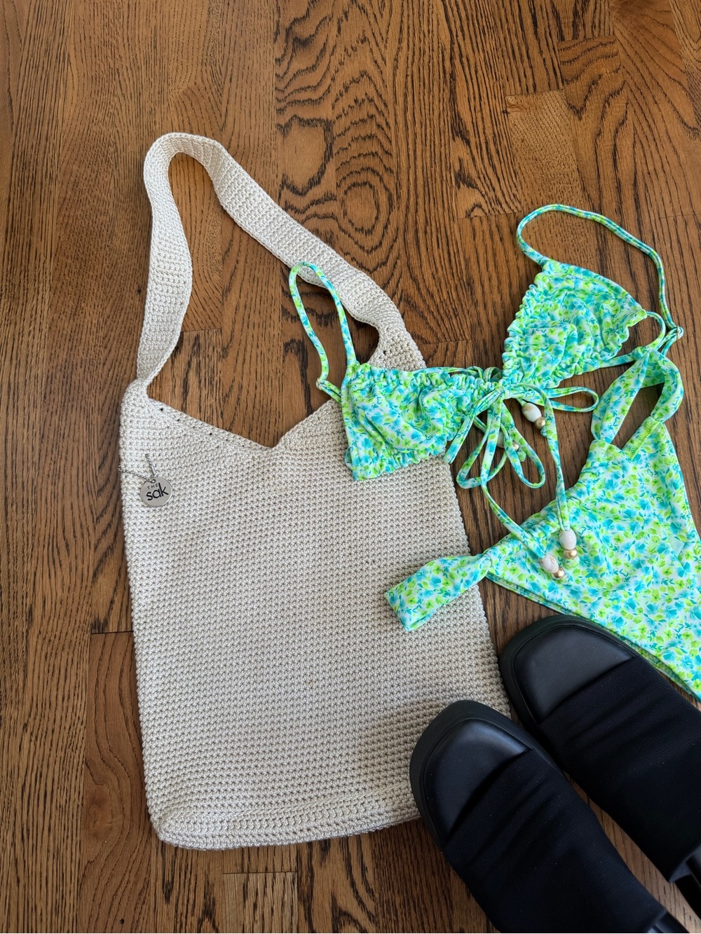 The Sak Cream Crochet Shoulder Bag